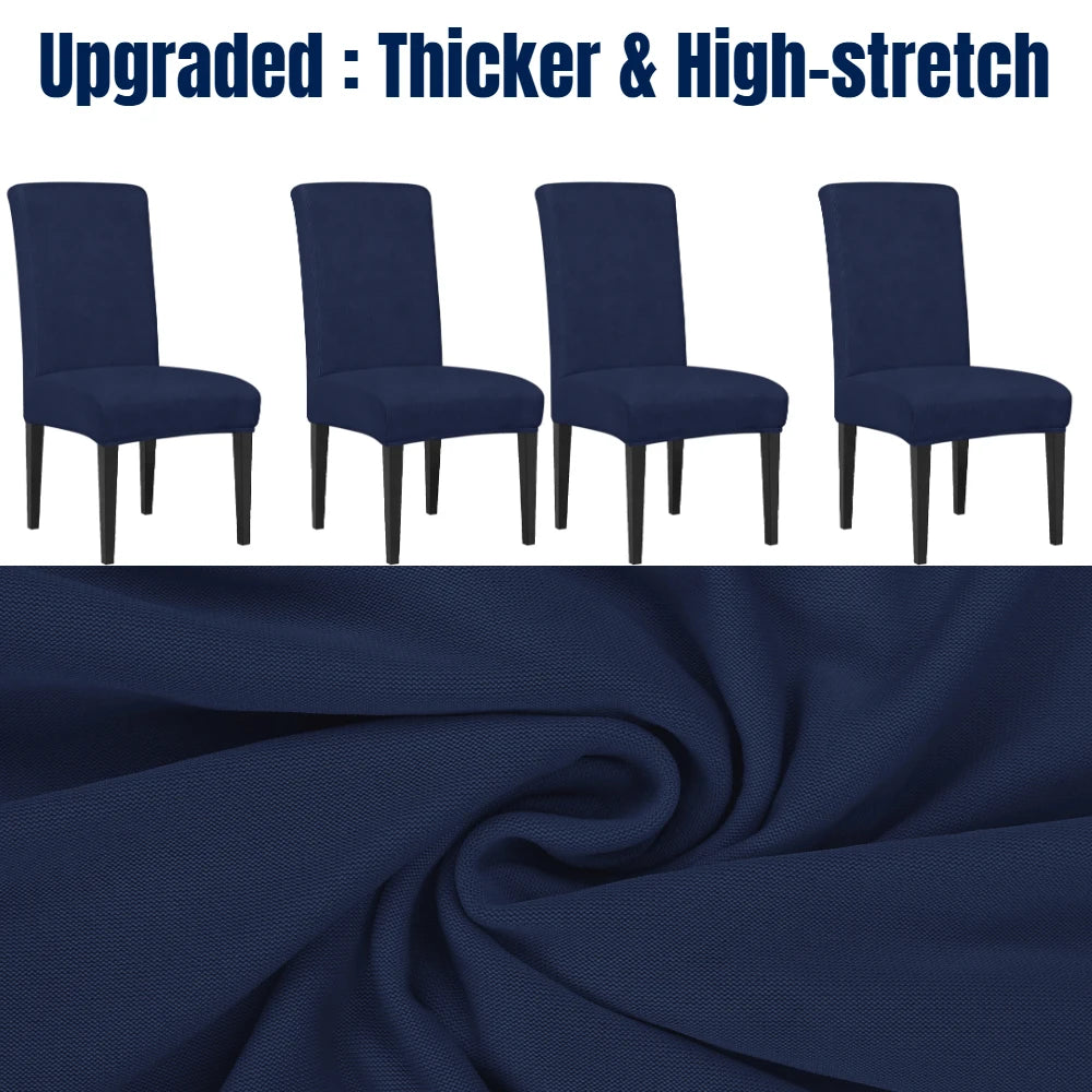 4Pc Set High Stretch Dining Chair Cover Elastic Slipcover Removable Non Slip Seat Protector for Living Room Home Kitchen Wedding