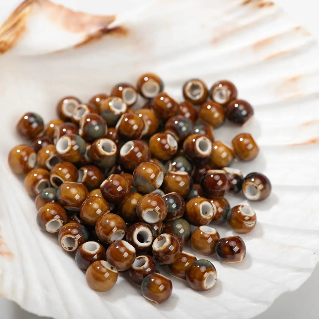 6# 8# 100pcs China Ceramic Colorful Beads Bandmade Procelain Bead For Jewelry Making #A507C