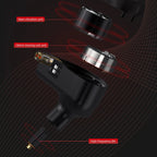 CVJ Assassin Earphones 1BA+1DD+1Vibration Switch Adjustable Gaming E-sports In-Ear 3.5mm&Type-C Hifi Headphones