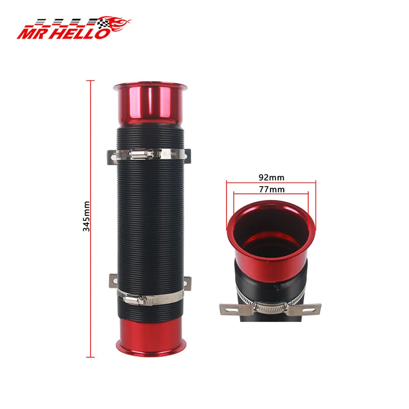 76MM Car Cold Air Turbo Intake Inlet Pipe Adjustable Flexible Duct Tube Hose Cold Feed Duct Pipe