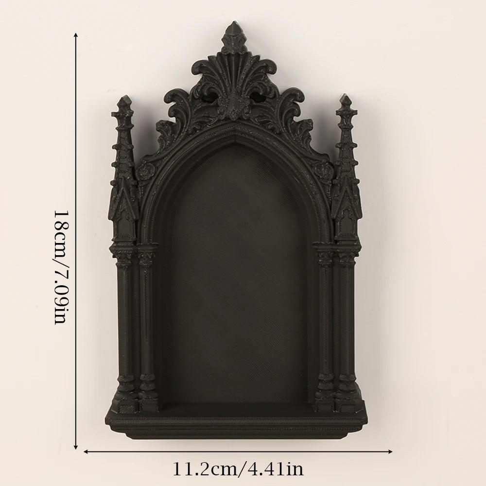 Cross-Border Gothic Dark Style Church Arch Shaped Niche With Little Angel Decoration For Dark Retro-Style Home Wall Decoration &