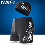 YUKE Swim suits men swimwear with Swimming Goggles Cap Ear Plugs Nose Clip and mens swim briefs swimming shorts for men swim