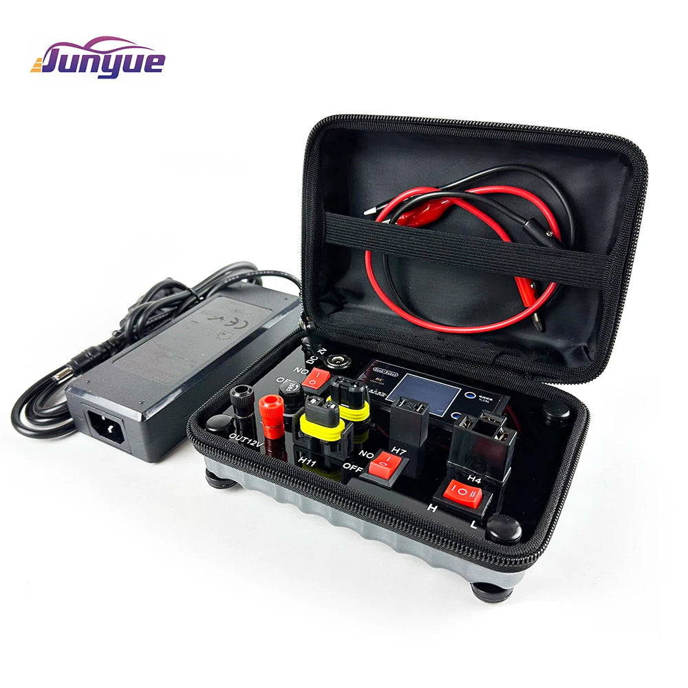 JunYue 110V-220V to 12V Test box Tester for Auto Car LED Headlight HID Xenon LED Bulb H7 H4 9005 9006 H11 H8 H9 LED Tester Bag