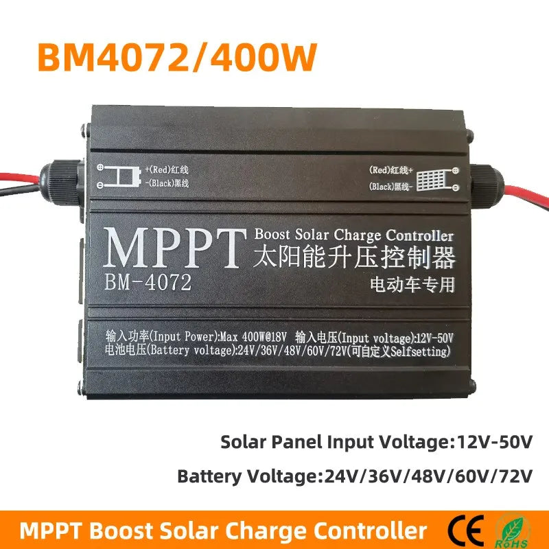 Snaterm MPPT 300W 400W 600W 24V/36V/48V/60V/72V Solar Boost Charge Controller For Electric Vehicle Charging Voltage Regulator