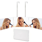 360° Viewing Makeup Mirror for Hair Cutting Travel Portable Self Haircut Mirror with Adjustable Hooks for Shaving, Hair Styling