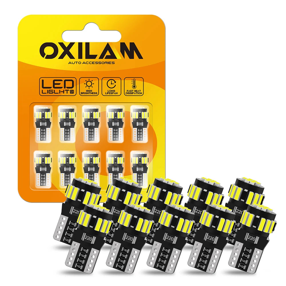 10Pcs LED T10 W5W 194 501 LED Bulb Canbus No Error Car Interior Lights Lamp for BMW Audi Mercedes W211 VW Golf 7 Ford Fiesta