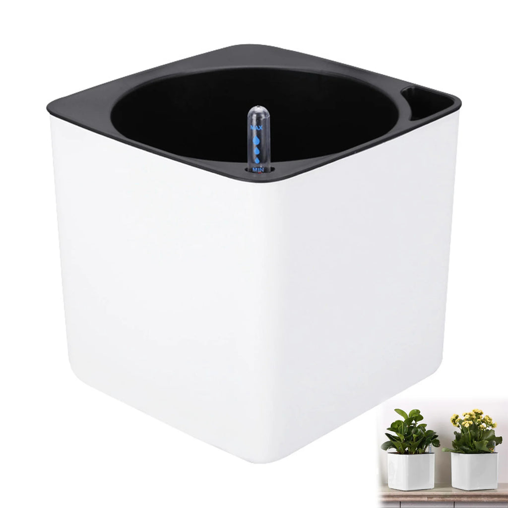 Automatic Self Watering Flower Plants Pot Gardening Flower Pots Living Room Decor Plastic Planters Home Garden Planters Desktop