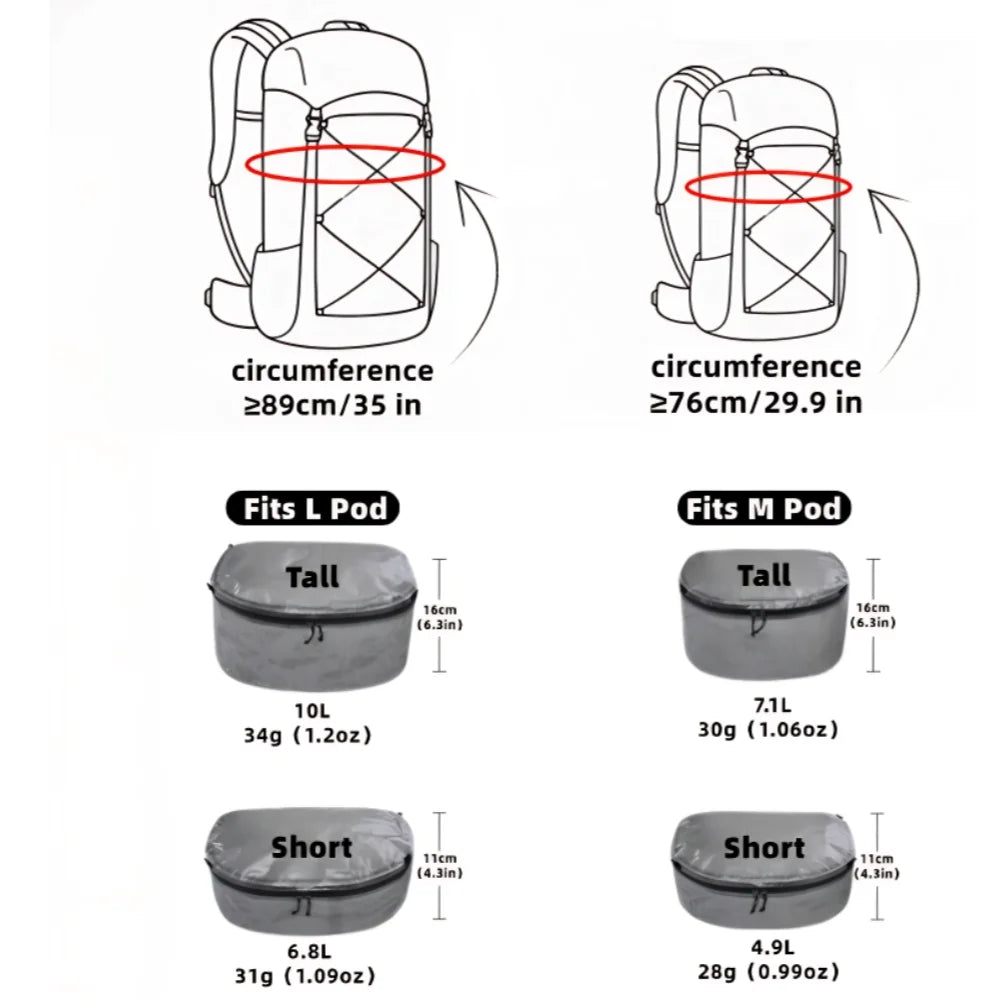 [HDOR] STASHLITE Packing Pods Packing Cube Ultralight Dyneema™ 1.6 oz Stuff Sack – Cuben Fiber DCF Bag Pouch for Backpacking