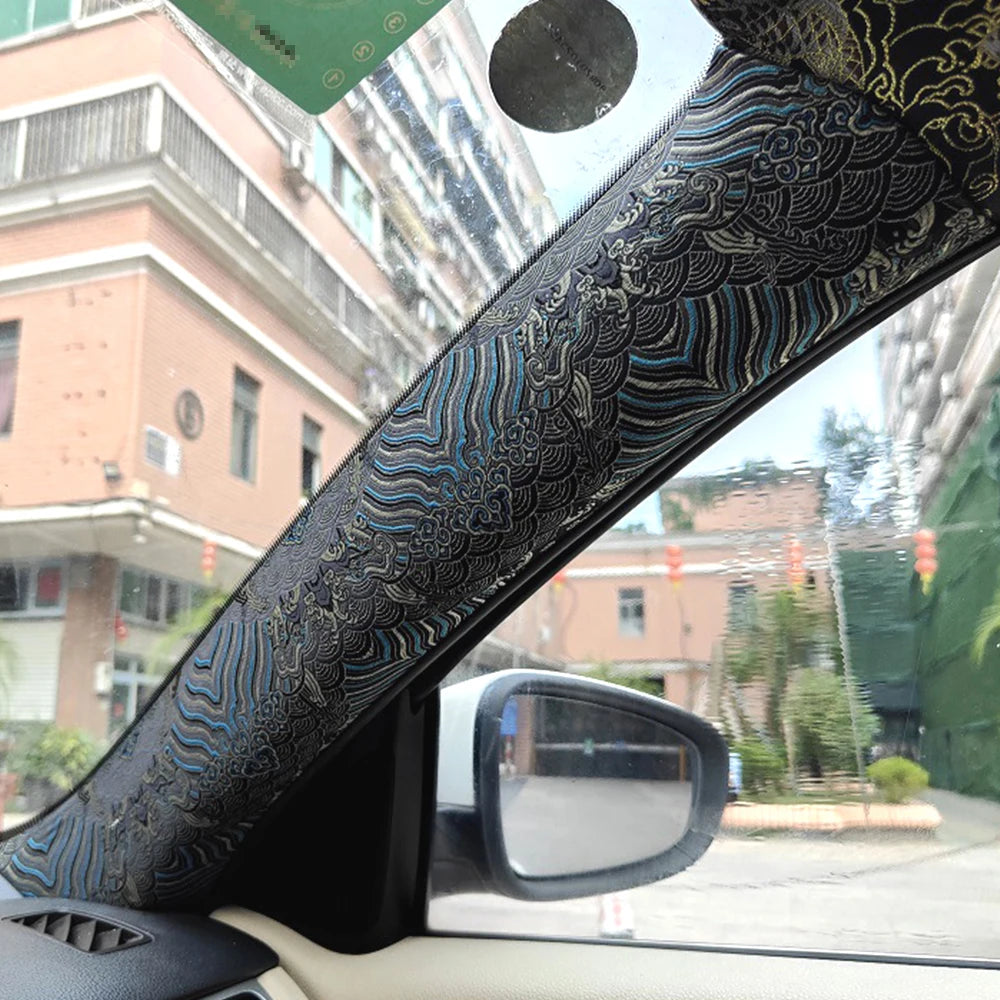 JDM Style Car Interior Creative Stickers, Adhesive Embroidery, Trendy Car Stickers, Interior Ceiling Modification, ABC Pillars