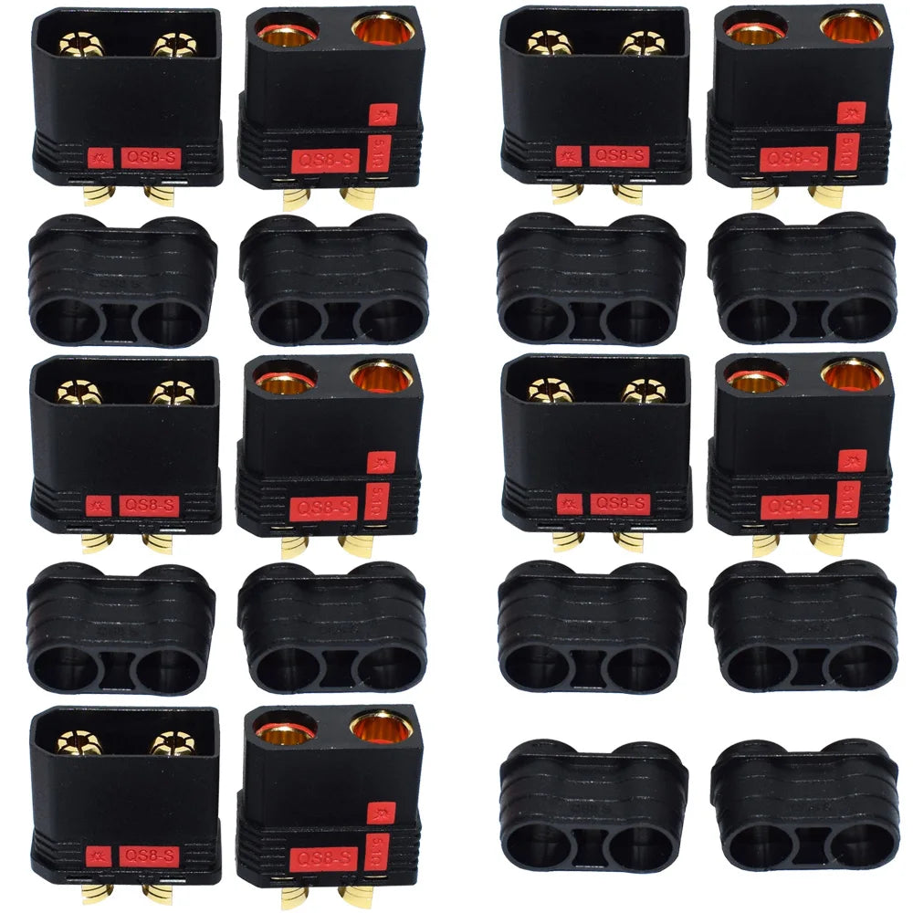 QS8 Connector Male and Female High Current Qs8 Anti Spark Connectors Application with Battery Charger Remote Control Toys Drone
