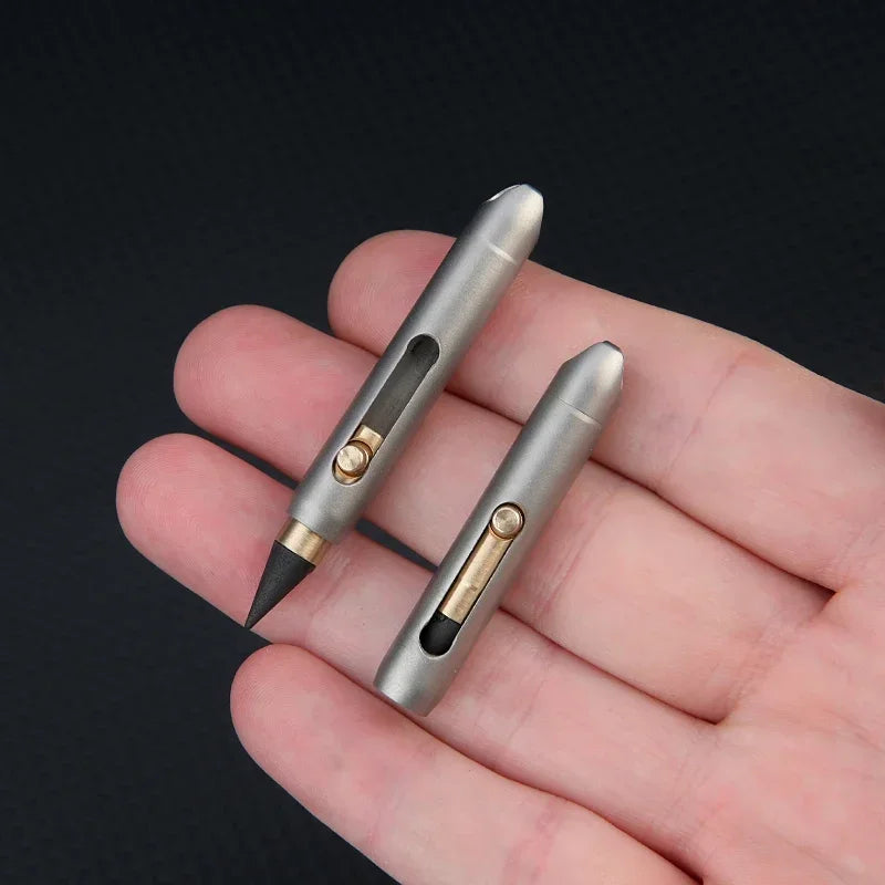 Titanium Alloy MINI Eternal Pencil Needn‘t  Shave Erasable Pencil Portable Key Pendant Pocket Pen Emergency Writing 2 Pen Tips