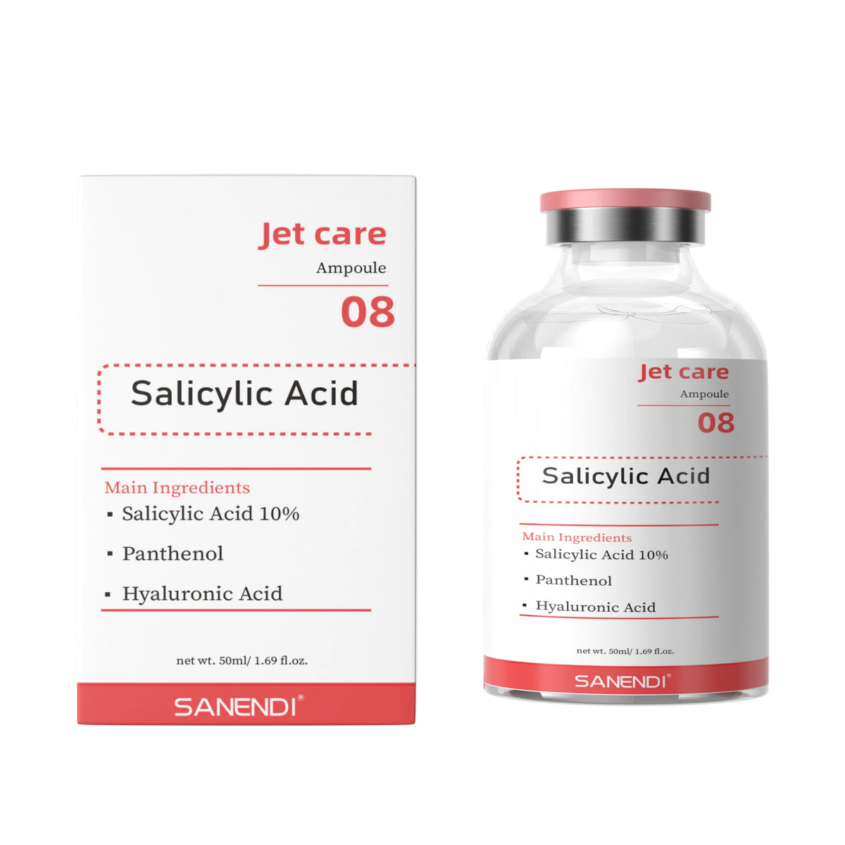 SANENDI Facial Skin Serum Ampoules Hydrating Brightening Skincare with Astaxanthin Copper Peptide PDRN Collagen Niacinamide HA
