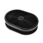 ZSRacing 12"x2" Oval Super Flow Thru Air Cleaner Washable For SBC Chevy Ford Chryler Dodge 5-1/8 Carb Neck OFI131
