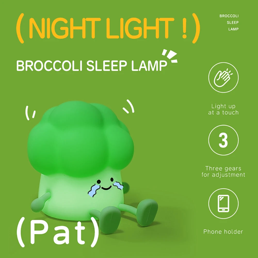 Silicone LED Night Light Tap Control USB Rechargeable Cartoon Fruit Lamp for Kids