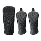 Golf Headcover Golf Wood Cover PU Leather Golf Club Covers For Driver Fairway Hybrid Waterproof Protector Set Golf Accessories