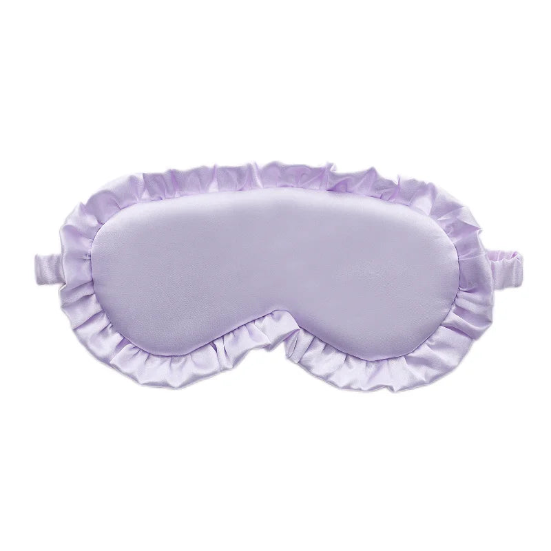 Silk Ruffle Sleep Eye Mask Soft Sleeping Eye Covers Multicolor Night Dream Blackout Eye Patches for Woman Man to Sleep Better