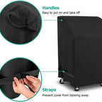 32 inch Gas Barbecue Stove Cover BBQ Cover,Rainproof Outdoor Oven Hood Cover,Folding Side Table 210D Cloth Black Grill Covers