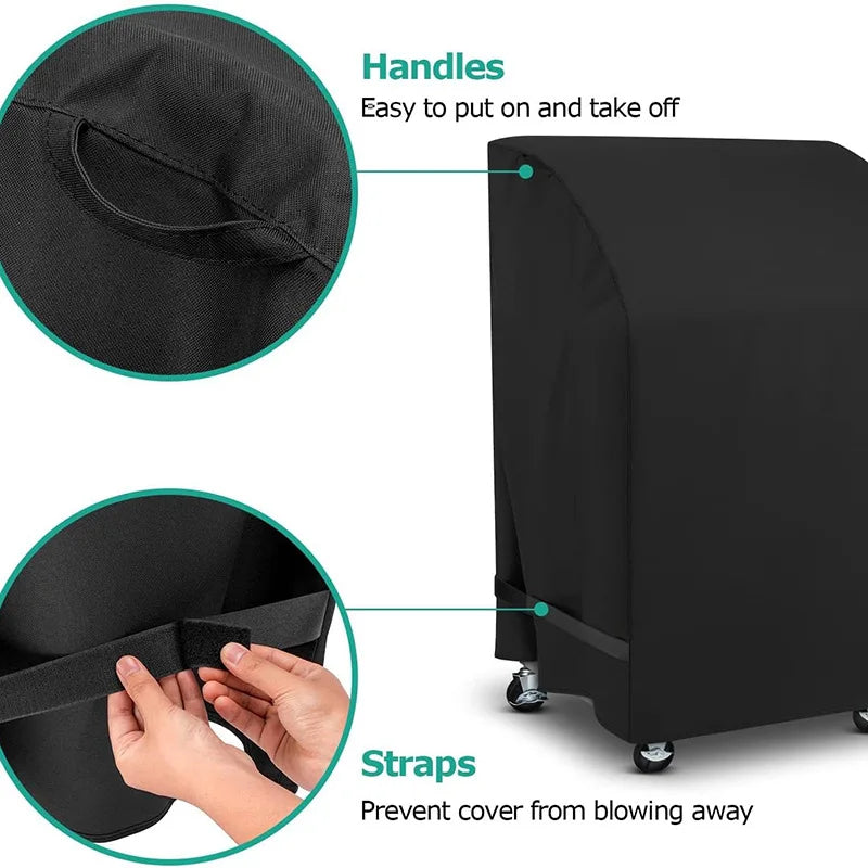 32 inch Gas Barbecue Stove Cover BBQ Cover,Rainproof Outdoor Oven Hood Cover,Folding Side Table 210D Cloth Black Grill Covers