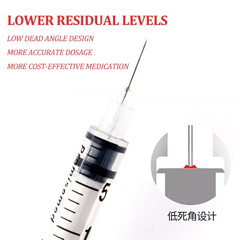 50/100pcs 0.3/0.5/1ML Disposable Plastic Veterinary Syringe Orange Cap With Needles For Pet Farm Animal Cat Dog Pig Cattle Sheep