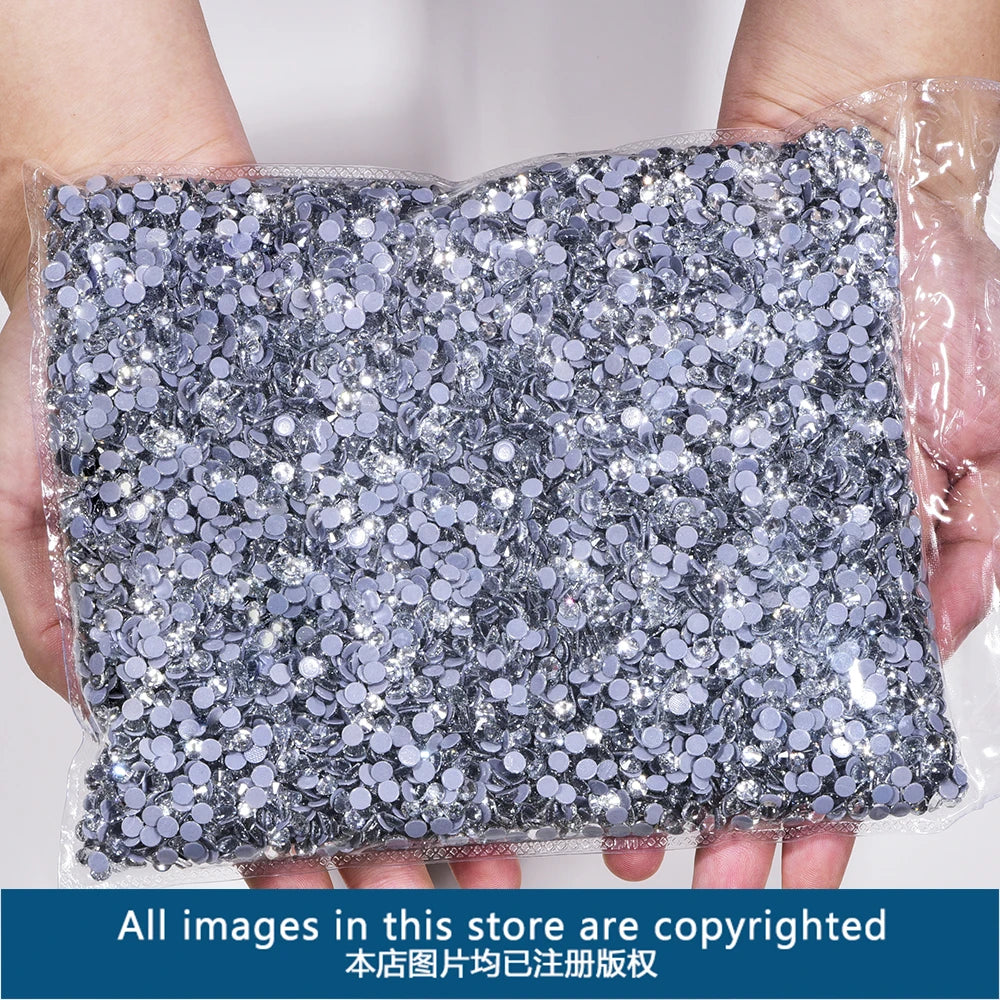 Oleeya Wholesale Bulk High Quality Grade AAAAA Rhinestones Shiny crystal /AB Flatback hotfix Rhinestone SS6-SS50 for clothes DIY