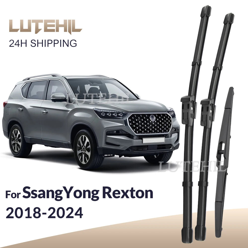 For SsangYong Rexton Y400 Y450 Y461 2018-2024 Wiper Front & Rear Wiper Blades Windshield Windscreen Window Brushes 26"+20"+13"