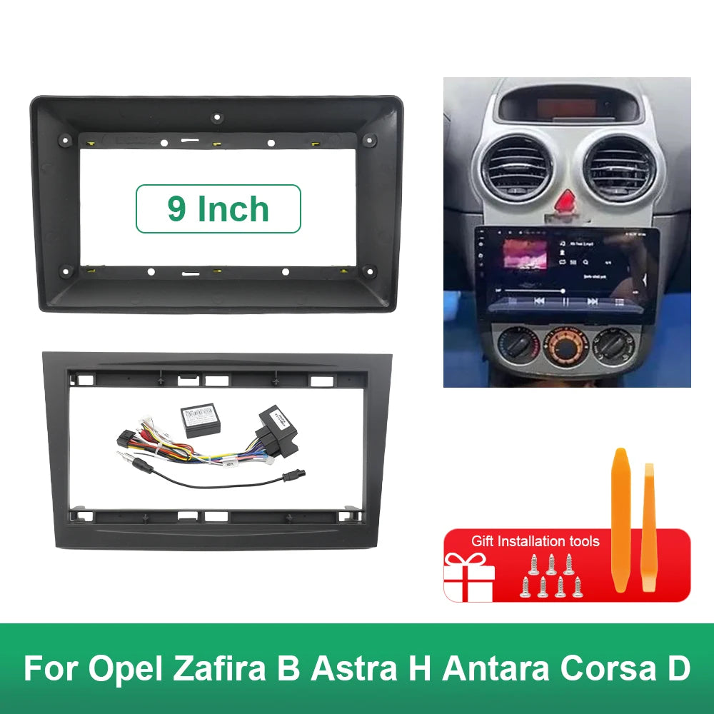 9 inch 22.86cm Car Fascia Frame Adapter Canbus Box Android Radio Dash Fitting Panel Kit for Opel Zafira B Astra H Antara Corsa D