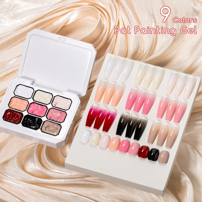 1-9Colors Candy Oil Painting 3D Sculpture Creative DIY Gel Soak Off Gel Nail Modeling Gel Carving Nail Texture Glue Soild