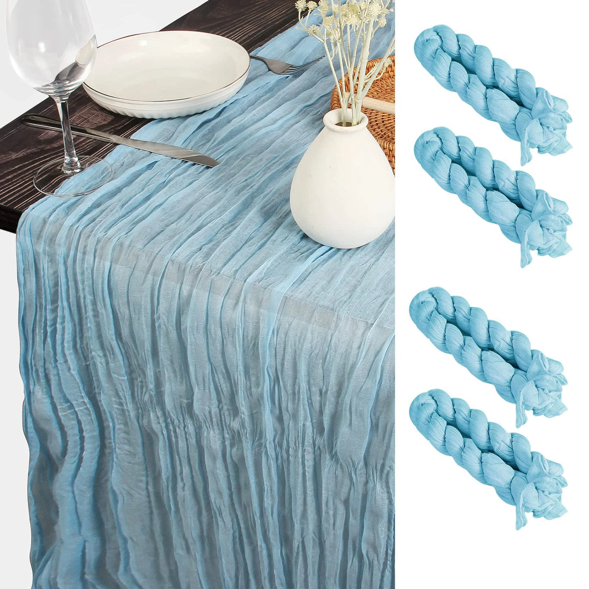 sky blue / 4pcs 90X340cm