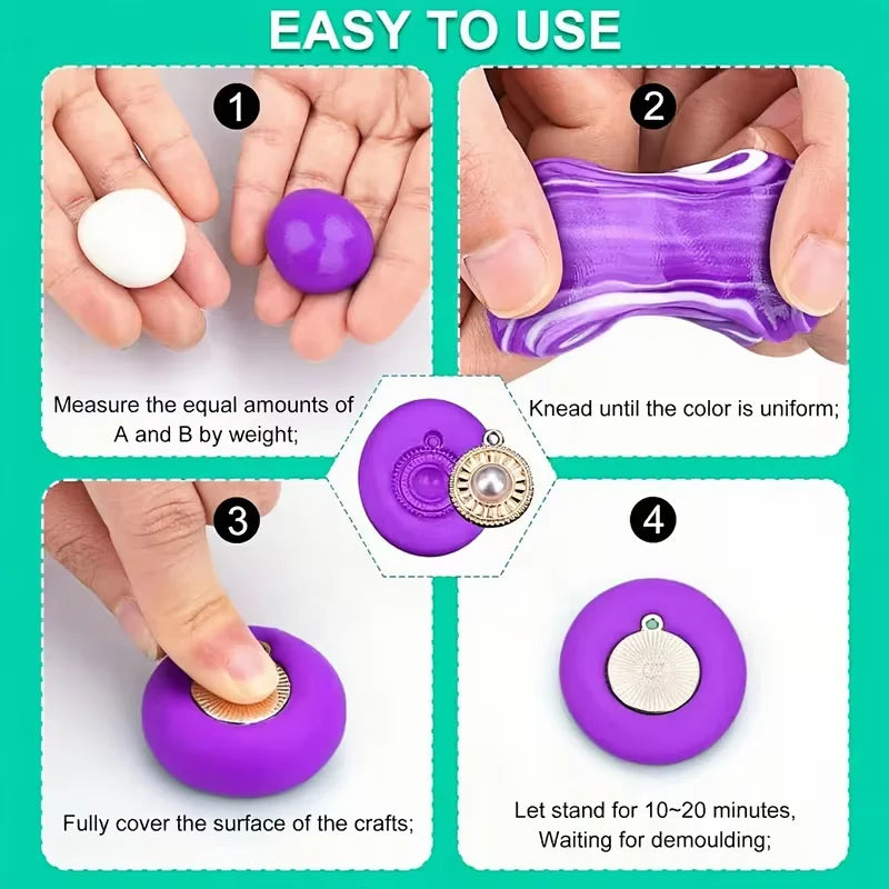 Sale Silicone Putty Kit for DIY Resin Mold Make Quick-Curing, 1:1 Mix, Reusable Mold, Ideal For Soap & Candle Making.