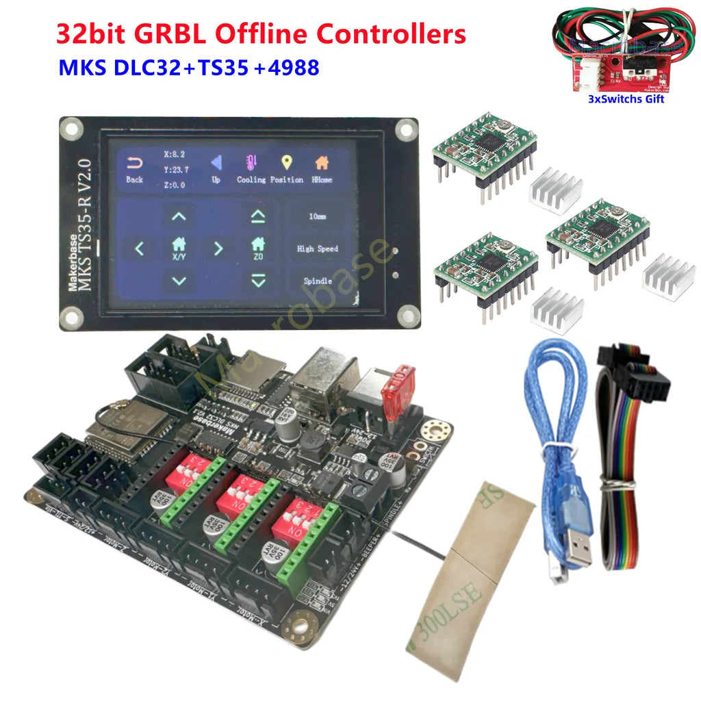 GRBL shield laser control card MKS DLC32 V2.1 TS35 lcd CNC upgrade controller for mini printer engraving marking machine