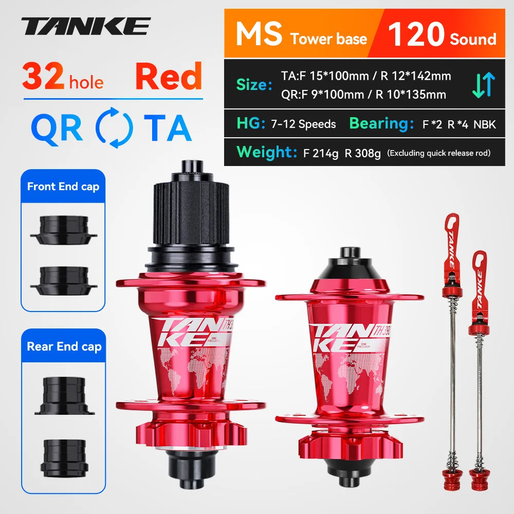 TANKE 120 Click Hub 6 Bearing MTB Hub Front Rear 28 32 36 Holes Disc Brake Mountain Bicycle Hubs 7 8 9 10 11 12 Speed Bike parts