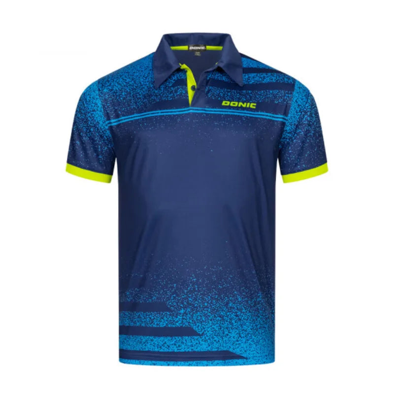 DONIC Table Tennis Jersey Lapel Round Neck Quick Dry Sports T-shirt Breathable Short Sleeve Ping Pong Shirt Men Women