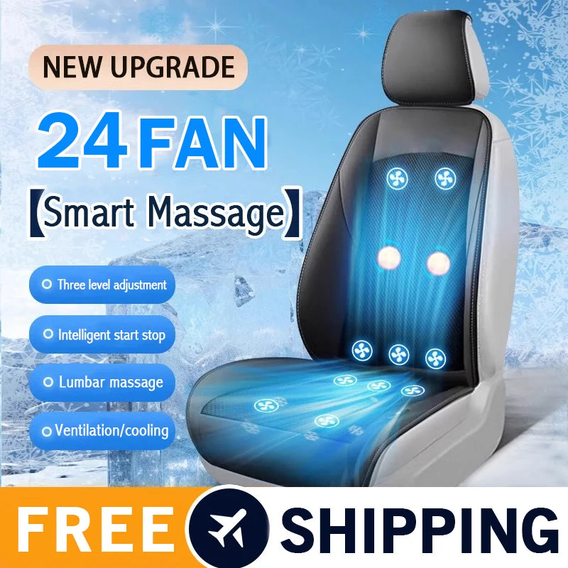 12V/24V Car Front Seat Cushion with Intelligent Fans Quick Cooling Summer Breathable Ventilated Seat Cushion Cars Accessoires