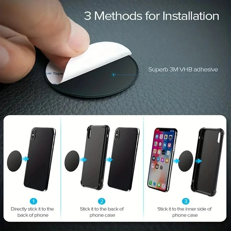 2-10Pcs 40X40mm 45x65mm Black Anti-scratch Metal Plate Disk Iron Sheet for Magnet Mobile Phone Holder