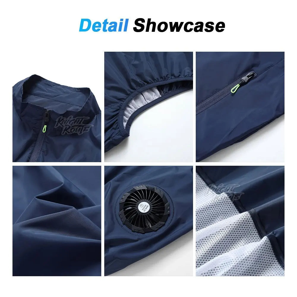 Lightweight Outdoor Work Cooling Vest - Men's 3-Speed 9-Blade Fan System for Camping, Fishing, Construction & Heat Relief