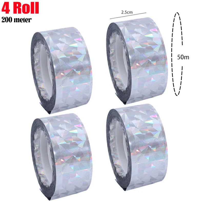 Bird Reflective Tape Repellent Pigeons Away Ribbon Anti Bird Laser Flash Tape Double Sided Garden Orchard Bird-proof Scare Tapes