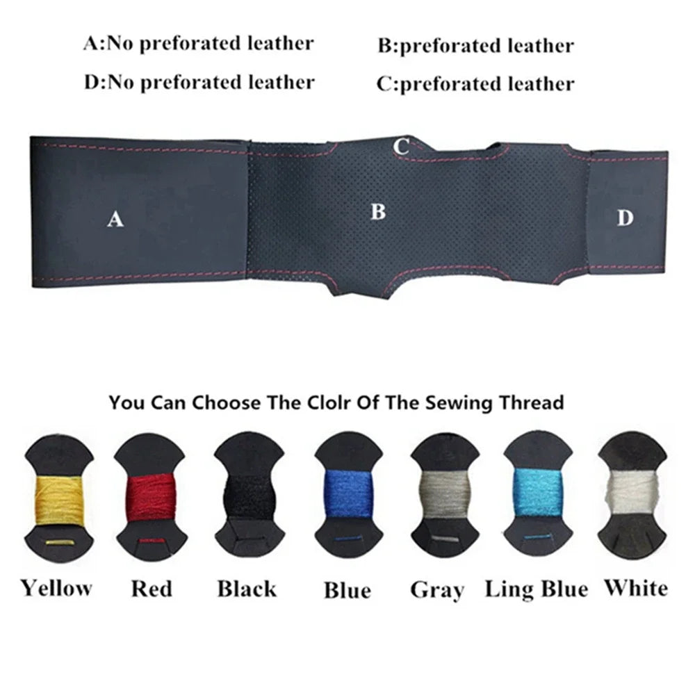Hand Stitched Steering Wheel Cover Suede M Sport M3 E90 E91 E92 E87 E81 E82 E88 X1 E84 Car Steering Wrap Braid Cover For BMW E93