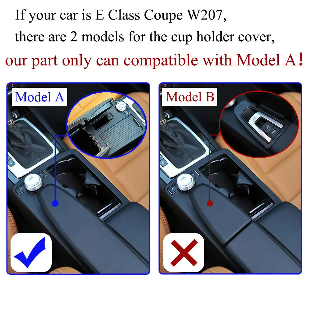 LHD RHD Car Central Armrest Drink Cup Holder Cover Outer Panel For Mercedes Benz C E Class W204 W212 W207 C200 C300  E260 E300