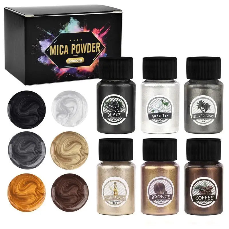 6/24/30Colors Epoxy Resin Dye Mica Powder Powdered Pigments Set Resin Mica Pearlescent Resin Pearl Natural Micas Colorants Resin