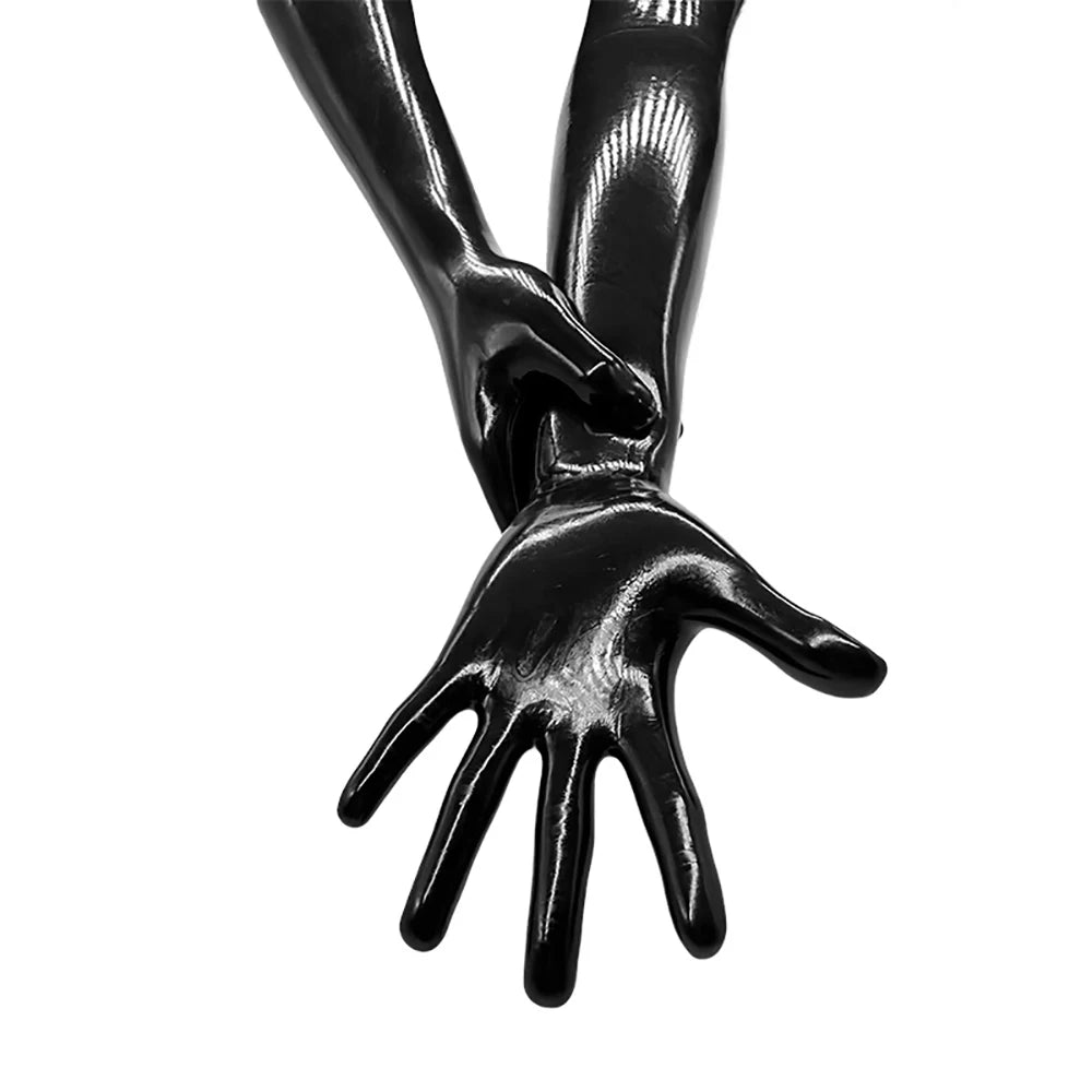 Long Latex Gloves Women Sexy Full Length Gloves Club Wear Catsuit Dress Rubber Cosplay Costume