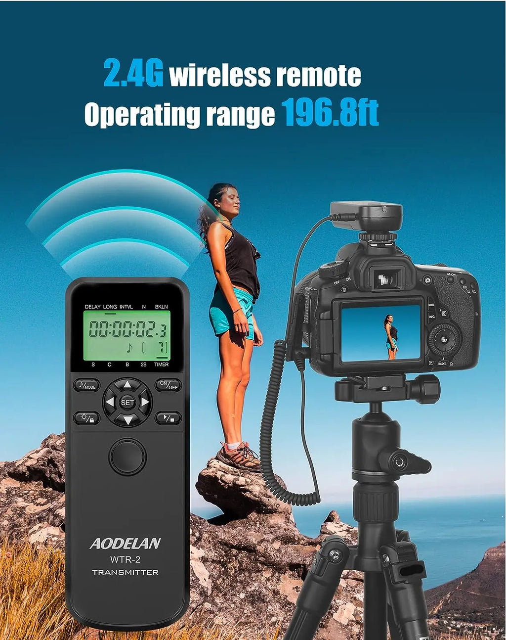 AODELAN WTR-2 Wireless Timer Remote Intervalometer Shutter Release for Nikon 10-Pin