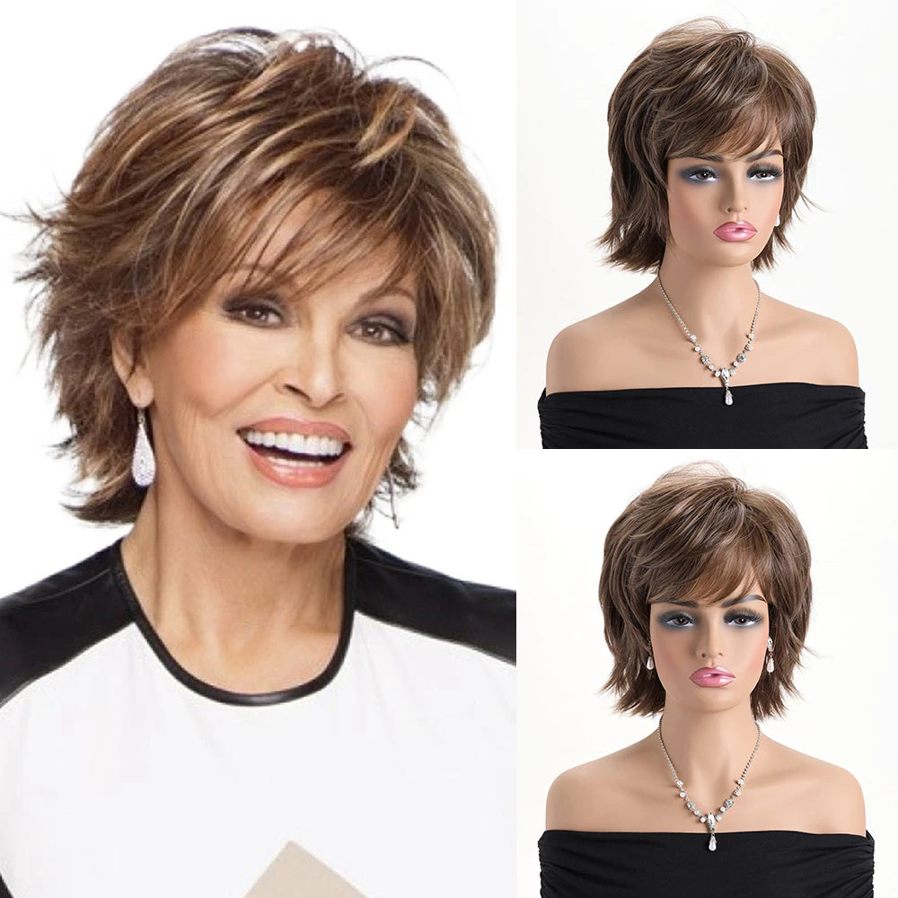 10 Inch Natural Synthetic Wigs for Women Short curly  Wig Daily Party Heat Resistant Hair
