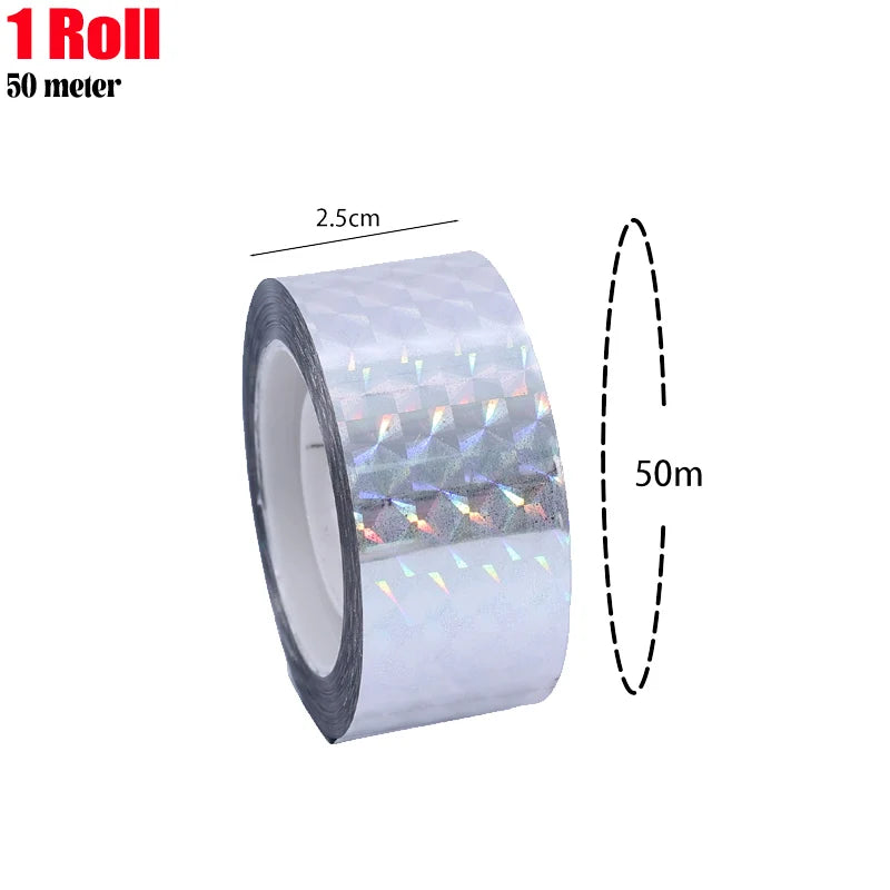 Bird Reflective Tape Repellent Pigeons Away Ribbon Anti Bird Laser Flash Tape Double Sided Garden Orchard Bird-proof Scare Tapes