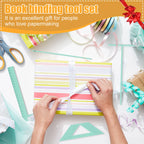 14/4Pcs Scrapbooking Tool Book binding kit Starter Notebook DIY Craft Complete Bookbinding Ruler Templates Notebook Journal