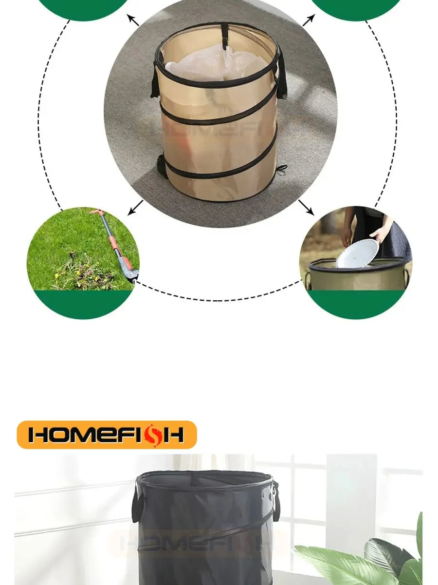 1pc Pop-up Trash Can, Outdoor Portable Camping Folding Trash Can Camping Trash Can Gardening Garden Garbage Bag Garden Leaf Buck