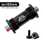 Ceramic Bearing Bicycle Bottom Bracket 68*103 107 110 113 119 122mm Square Titanium Axle Road Mountain Bike Central Axis BB Sets