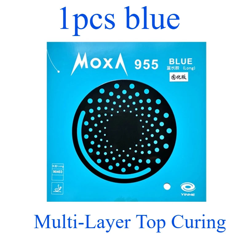 YINHE 955 Green Blue Cured Table Tennis Rubber Long Pimples OX Medium Particles 955 Ping Pong Without Sponge Rubber Anti-spin