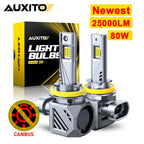 AUXITO 2Pcs 25000LM H11 LED Headlight Canbus H8 H9 9005 HB3 9012 HIR2 9006 HB4 Turbo LED Car Head Lamp No Error 6500K 80W 12V