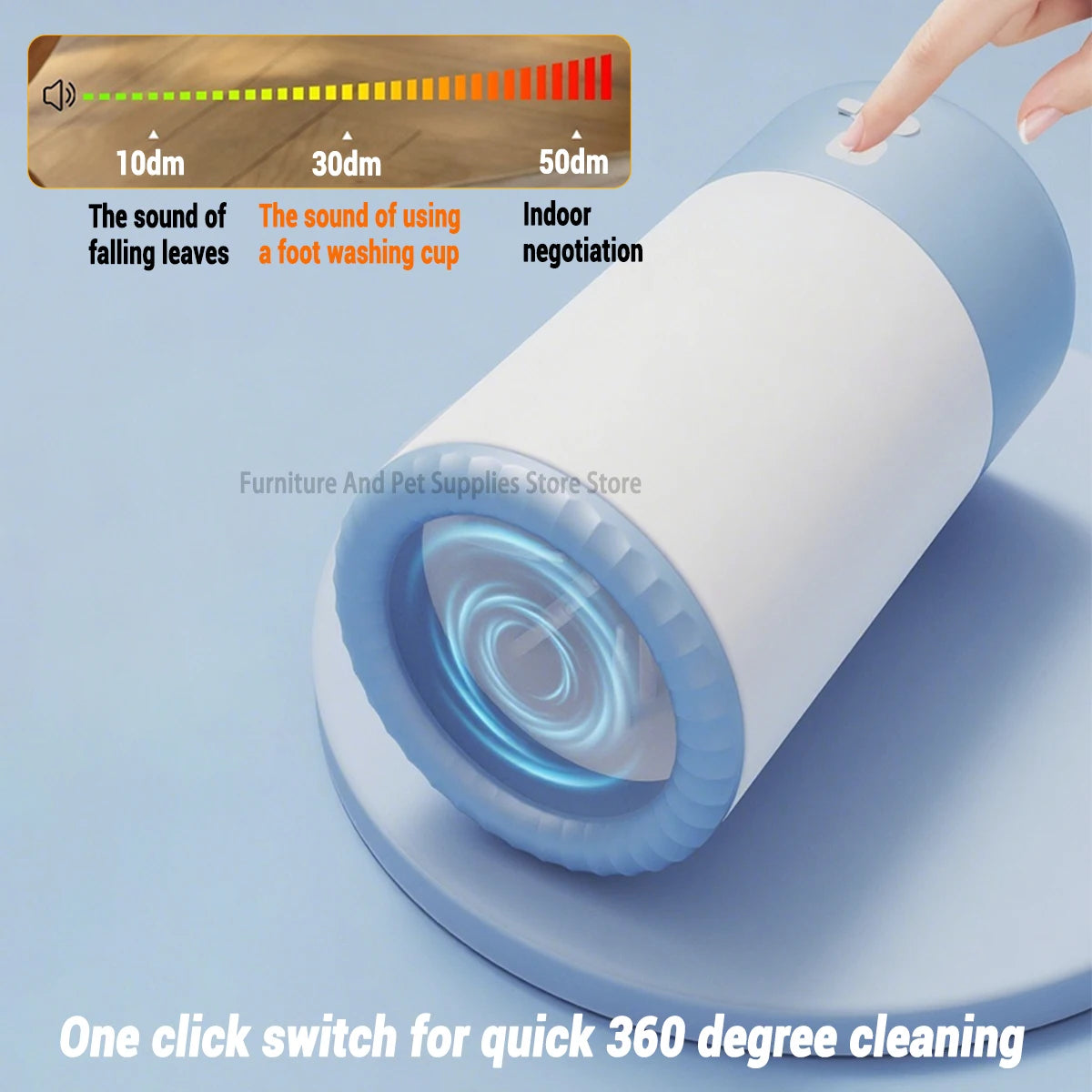 Electric dog paw cleaner cup automatic pet foot washing machine portable waterproof, blue
