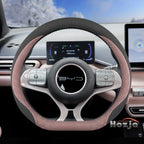 Leather Car Steering Wheel Cover for BYD Dolphin Mini Song Plus Pro Seagull King Yuan Up Sealion 7 Qin Plus 2026 Accessories